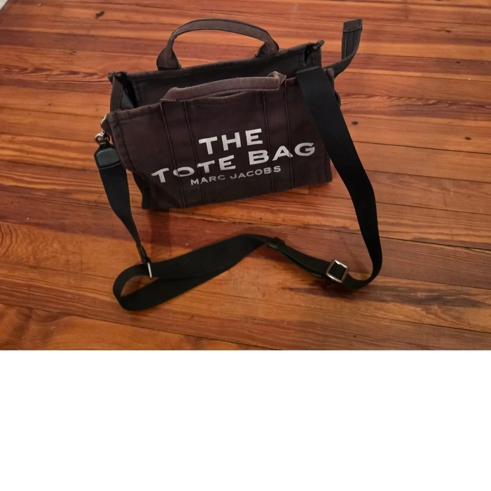 Marc Jacobs The Tote Bag Small Canvas Crossbody Handbag Dark Brown M0016493